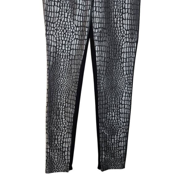 DVF Diane von Furstenberg Pants Size 6 Alexis Jacquard Metallic Croc Foil Skinny - Picture 4 of 10